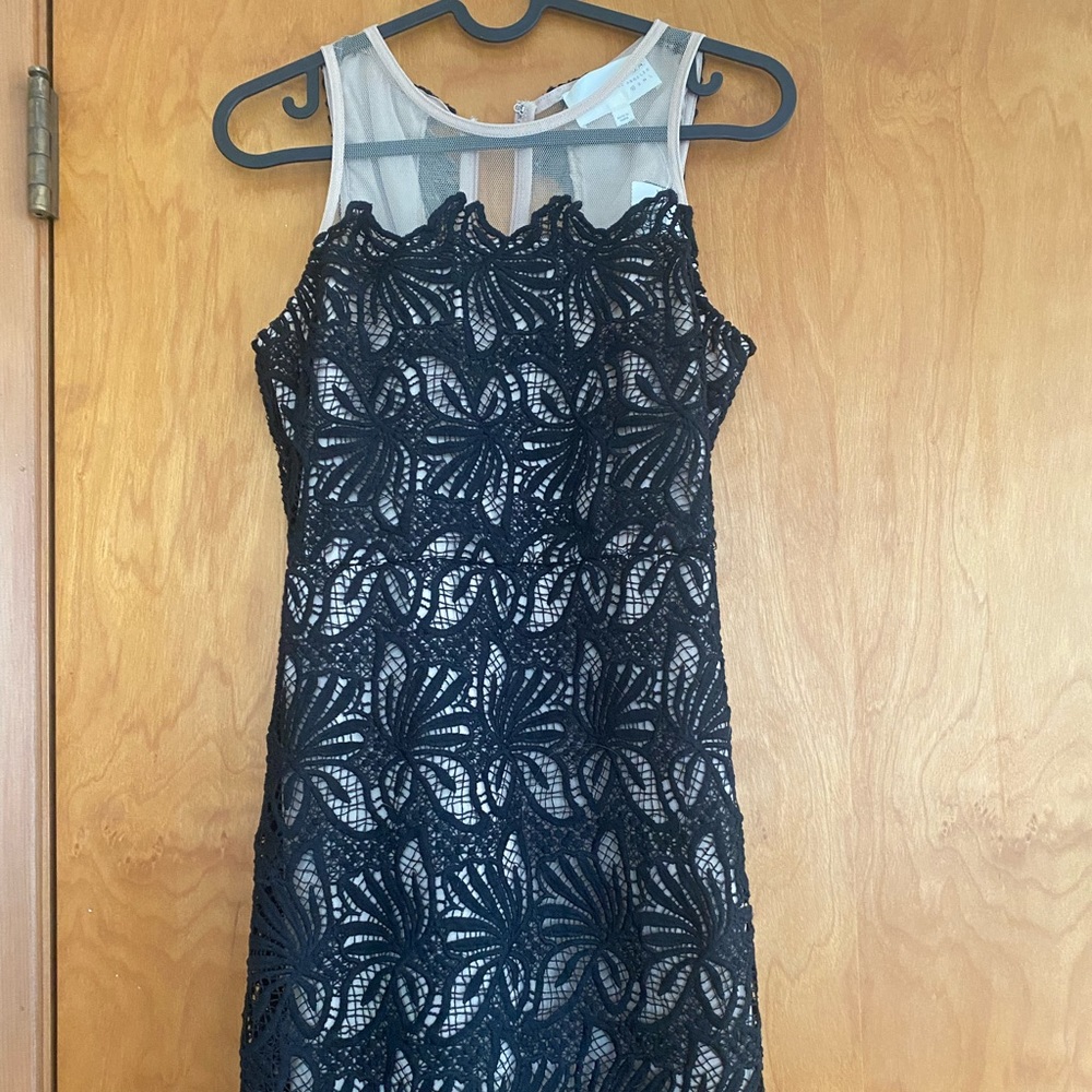 J.O.A. Los Angeles black/taupe lace XS dress